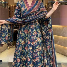 ALLEN WEAVE Women Floral Printed Regular Kurta with Palazzos & With Dupatta-image-19