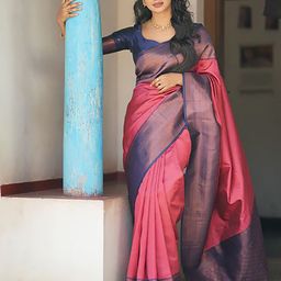 bigben textile Woven Design Zari Silk Blend Designer Banarasi Saree-image-75