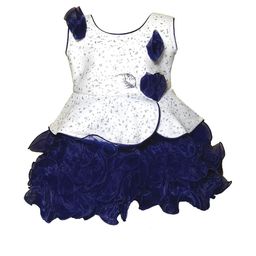 Samjho Fashion Kids-Unisex Blue Cotton Solid Fit and Flare Dress-image-7