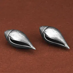 Sangria Silver-Plated Shell Shaped Studs-0