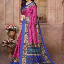 KALINI Kalamkari Art Silk Saree-image-85