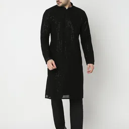 Ethnicity Men Ethnic Motifs Embroidered Regular Kurta with Pyjamas-picture-19