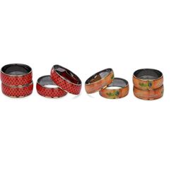 SOMIL Set Of 8 Red Alloy Artificial Stones & Beads Bangles-picture-31
