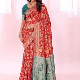 Moda Rapido Woven Design Zari Silk Cotton Kanjeevaram Saree-image-28