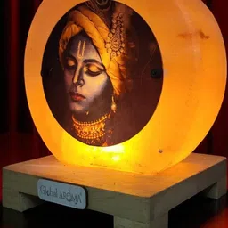 GLOBAL AROMA Acrylic Krishna Themed Printed Spherical Table Lamp image 2