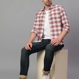 Cantabil Men Slim Fit Tartan Checks Opaque Checked Casual Shirt-image-13