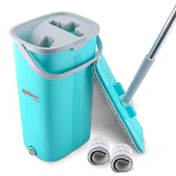SPOTZERO by MILTON Green Flat Squeeze Mop with Bucket Pocha with 2 Reusable Pads Clean-5L image 1