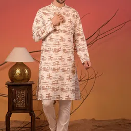 Rangkathaa Men Printed Regular Pure Cotton Kurta with Trousers-picture-26