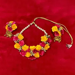 BALIKA VADHU Blooming Elegance & Beaded Flower Jewellery Set-18