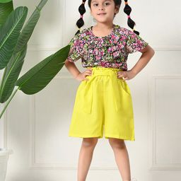 Bella Moda Girls Printed Top With Shorts Clothing Set-image-90