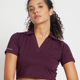 CLOTHWIK COLLECTION Women Solid Polo Collar T-shirt-image-84