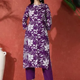 Sangria Printed Pure Cotton A-Line Kurta Set-picture-19
