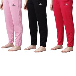 Pack of 3 Women Cotton Regular Fit Pyjama with Side Pockets-image-90