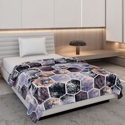 Monte Carlo Purple & Pink Geometric AC Room 290 GSM Single Bed Blanket-image-72