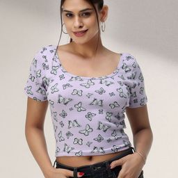 sollobell Print Cotton Crop Top-image-60