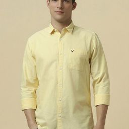 Allen Solly Men Custom Fit Spread Collar Solid Cotton Casual Shirt-picture-20
