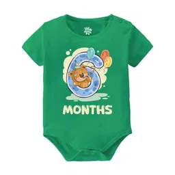Baby Buzz Kids Printed Round Neck Short Sleeves Pure Cotton Bodysuit-55