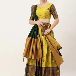 Payu Semi-Stitched Lehenga & Unstitched Blouse With Dupatta image 5
