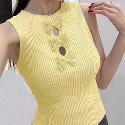 KPOP Women Round Neck Self Design Top-image-29