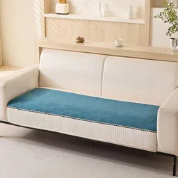 HOUSE OF QUIRK Three Seater Leaf Pattern Chenille Fabric Stretch Seat Sofa Mat-image-67