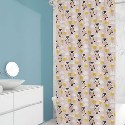 ArtzFolio Pink & Black Printed Waterproof Shower Curtain-3