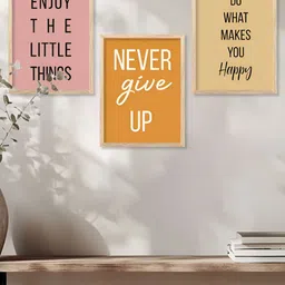 Kotart Brown & Pink 3 Pieces Wooden Motivational Wall Arts-picture-16