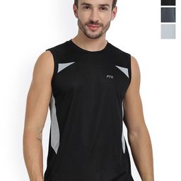 FTX Pack Of 4 Colourblocked Round Neck Sleeveless Dry-Fit Sports Vests-picture-2