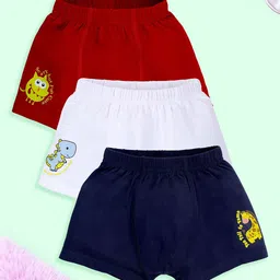 KiddoPanti Boys Pack Of 3 Trunks - SS25BXR012-White/ Red/ Navy-White/ Red/ Navy-image-24