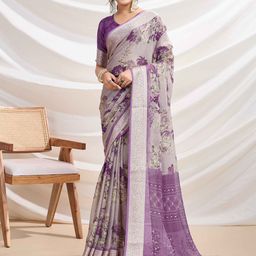 Mitera Floral Zari Pure Chiffon Saree-image-91