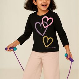 TALES & STORIES Girls Black Round Neck Full Sleeve Cotton T-shirt-picture-29