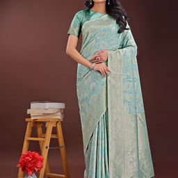 Astita Ethnic Motifs Woven Design Zari Saree-image-21
