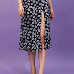 Cation Floral Printed Midi Skirts-image-54