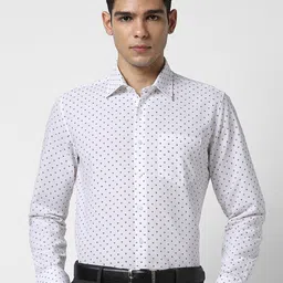 Van Heusen Geometric Printed Spread Collar Slim Fit Formal Cotton Shirt-image-64