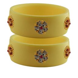 Vidhya Kangan Beige Plastic Bangles-image-36