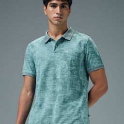 Technosport Abstract Printed Polo Collar Anti Static Slim Fit T-shirt-picture-14