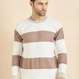 Dzant Men Round Neck Colourblocked Woollen Pullover-picture-23