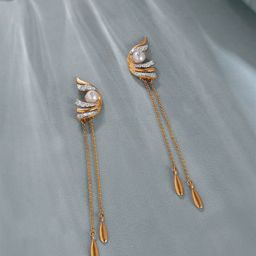 Mia by Tanishq Women Luminous Cascade Gold & Diamond Drop Earrings 3.16 gm-image-43