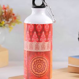 PENTADECO Red & White Single Aluminium Printed Single Wall Vacuum Water Bottle-18