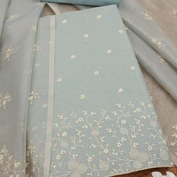 Soch Floral Embroidered Thread Work Unstitched Dress Material-image-43