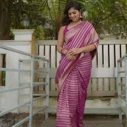 VASTRAHUT Woven Design Zari Silk Blend Handloom Banarasi Saree-picture-45