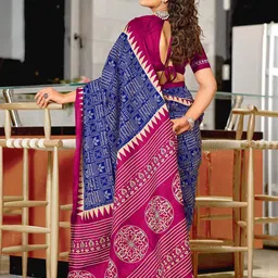 Pandadi Saree Block Printed Sarees with Unstitched Blouse Piece image 3