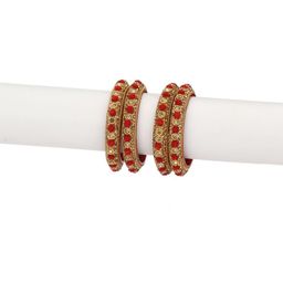 1ST TIME Set of 16 Artificial Stones & Beads Studded Alloy Bangle image 3