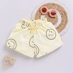 Happy Faces Girls Conversational Printed Pure Cotton Shorts-image-52