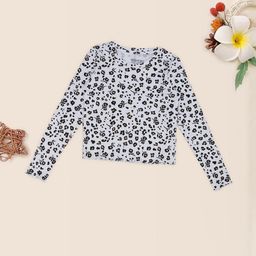 Pantaloons Junior Girls Floral Printed Regular Fit T-shirt-picture-2