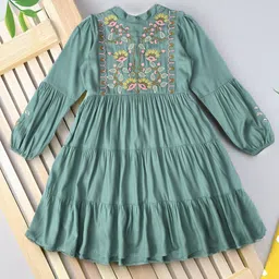 BAESD Floral Embroidered Fit & Flare Dress-12
