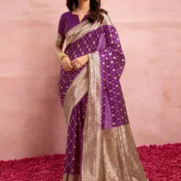 Blissta Woven Design Zari Silk Blend Banarasi Saree-image-50