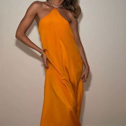 LULU & SKY Women Halter Neck Backless Maxi Dress-image-13