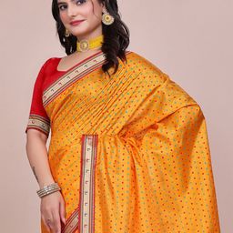 VILLAGIUS Geometric Woven Design Zari Silk Cotton Saree-image-14