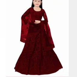 Girls Lehenga Choli with Dupatta Set-image-12