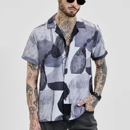 Snitch Men Relaxed Boxy Opaque Printed Casual Shirt-image-12